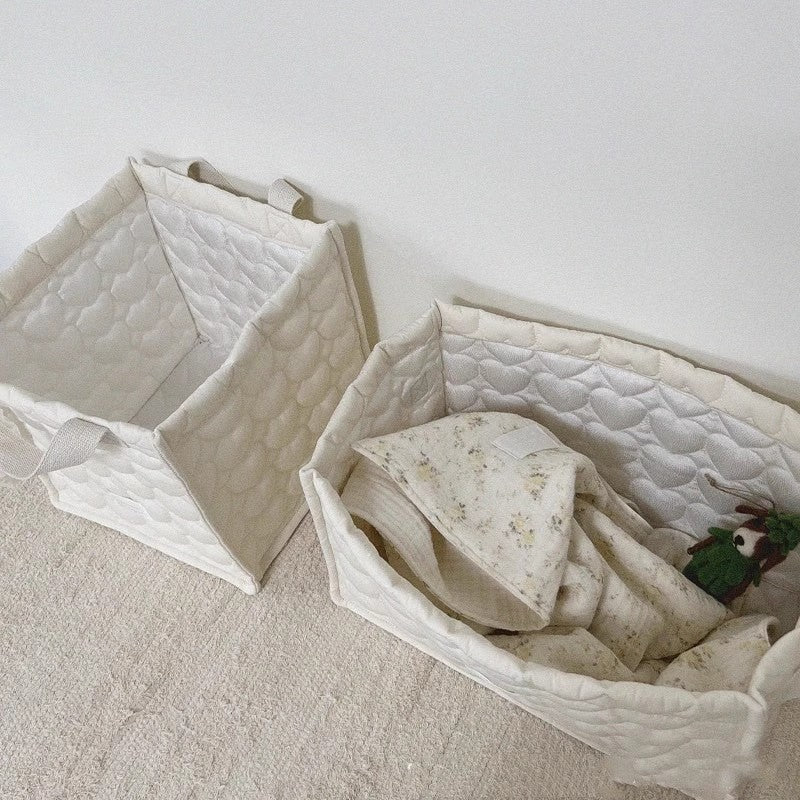 Cesta de Armazenamento em Algodão para Fraldas, Roupa e Brinquedos – Organizador de Berço