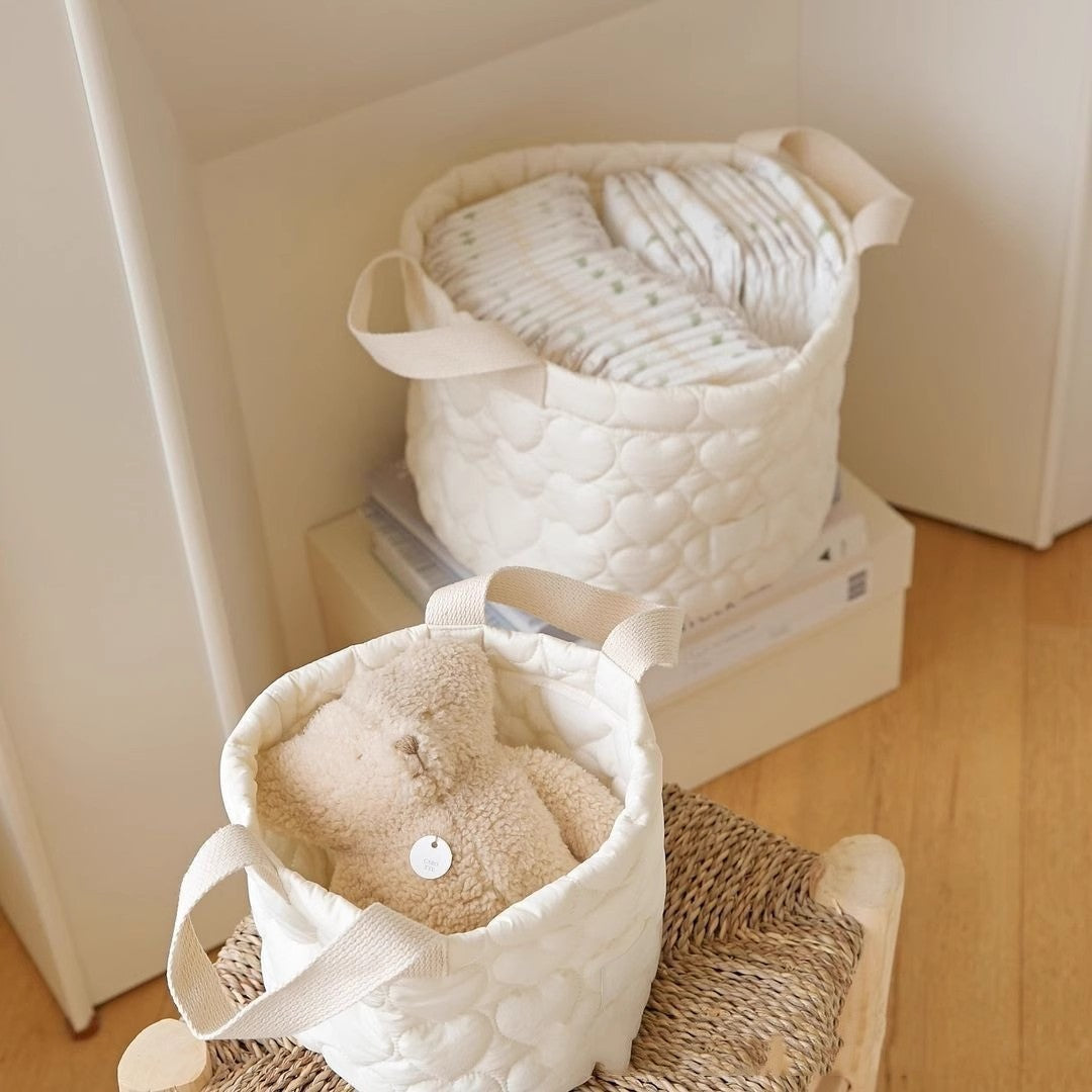 Cesta de Armazenamento em Algodão para Fraldas, Roupa e Brinquedos – Organizador de Berço