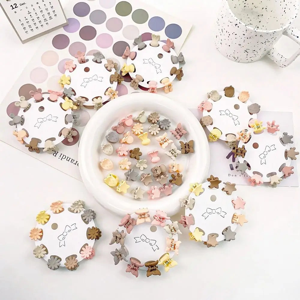 Conjunto de 10 Ganchos Miniatura em Forma de Flor - Acessórios de Cabelo para Criança