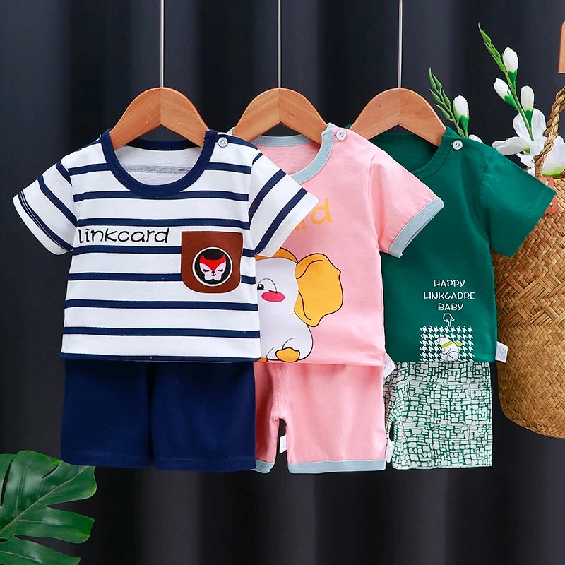 Conjunto de Verão para Bebé – T-Shirt e Calções Estampados