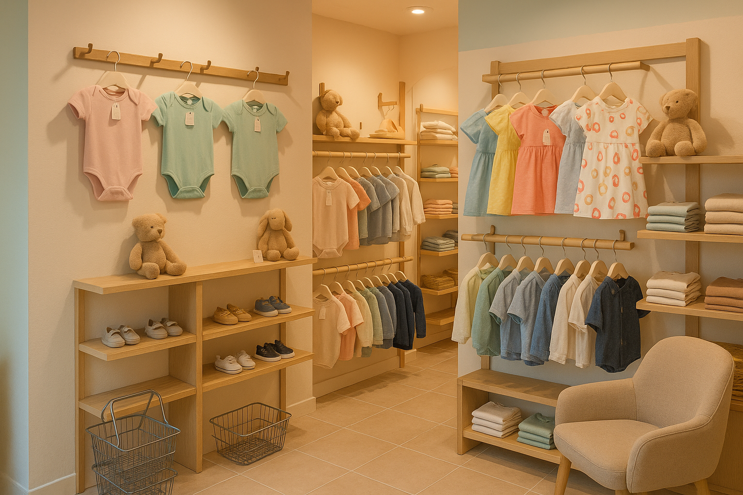 imagem de loja de roupa de bebe e criança