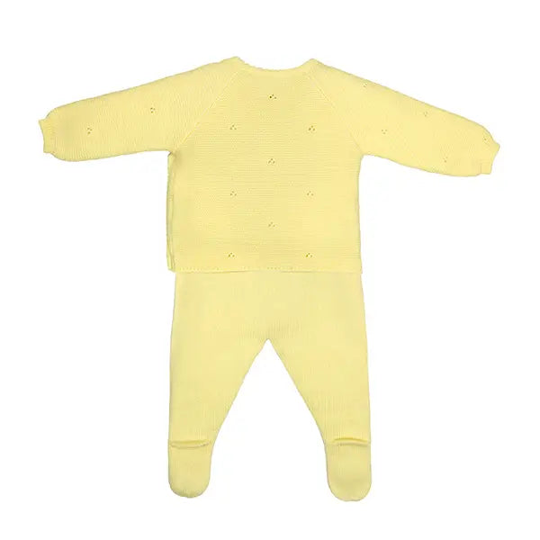 Conjunto de Malha Amarelo para Bebé 2 peças 100% Algodão