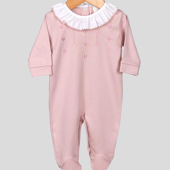 Babygrow Algodão Peito Bordado Menina