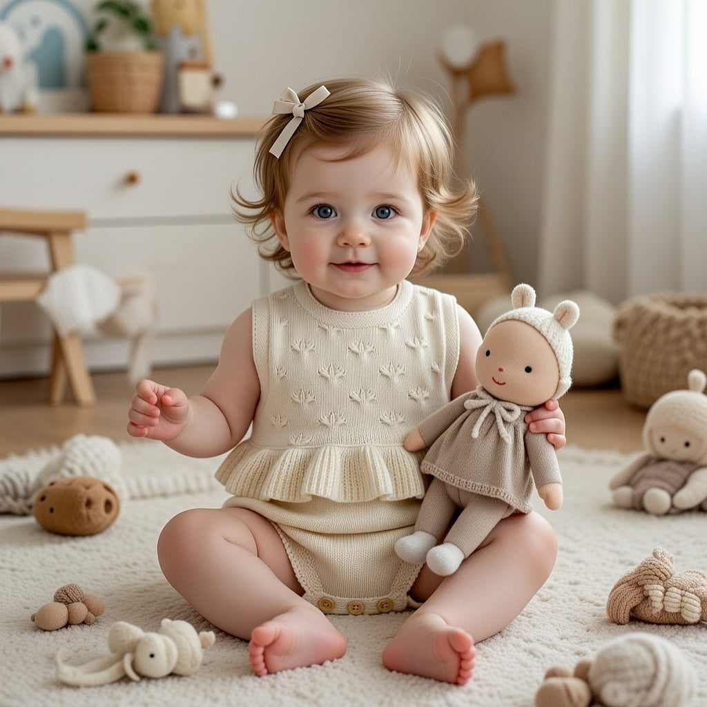 Fofo de Bebé em Malha com Folhos