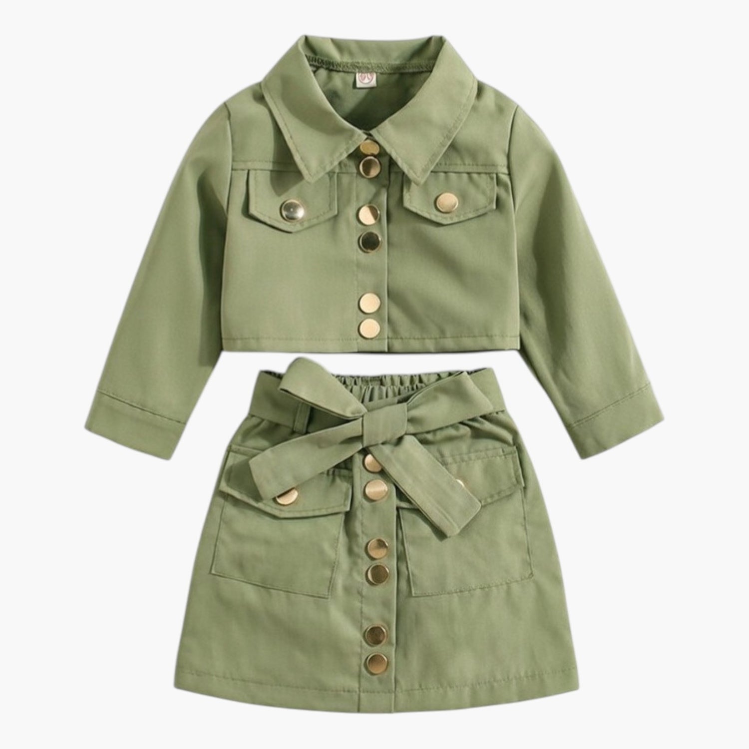 Conjunto Infantil Casaco de Manga Comprida com Saia