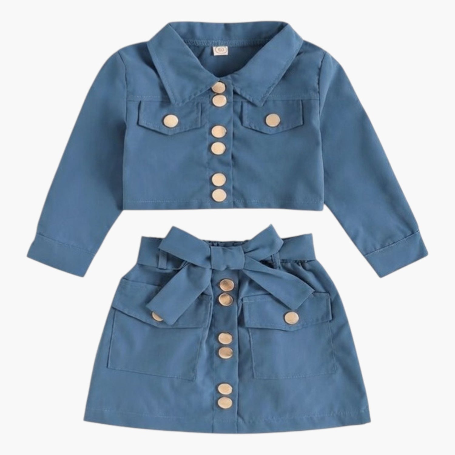 Conjunto Infantil Casaco de Manga Comprida com Saia