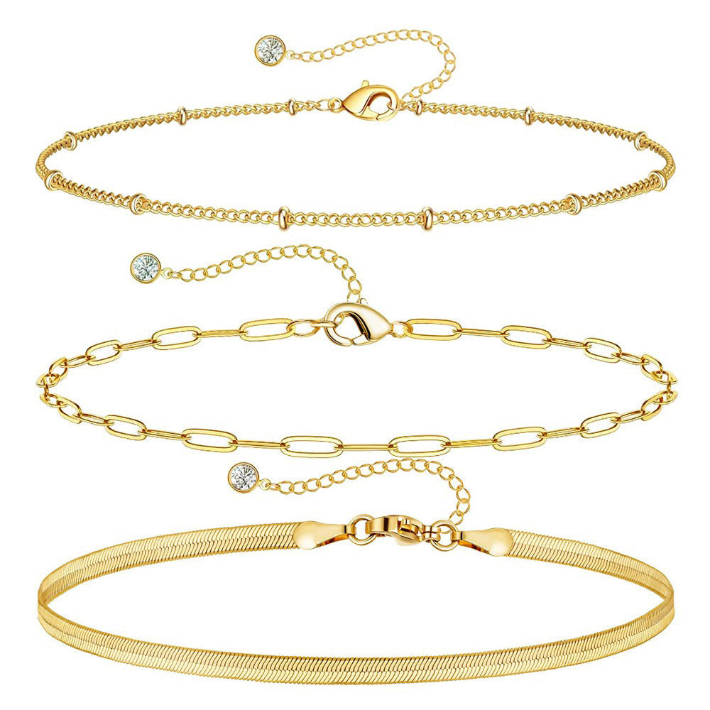 Conjunto de 3 Pulseiras em Aço Inoxidável