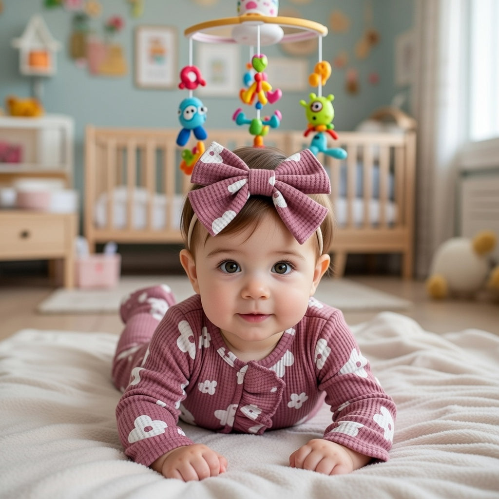 Macacão Floral de Manga Comprida para Bebé