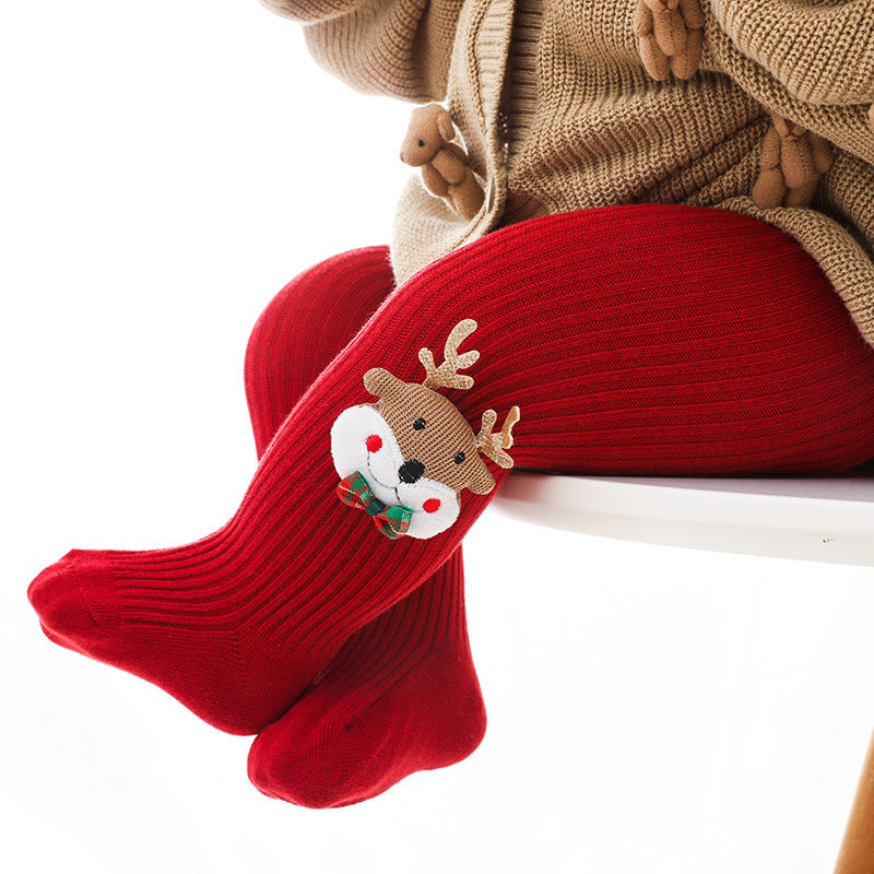 Meia Calça Infantil de Natal em Algodão