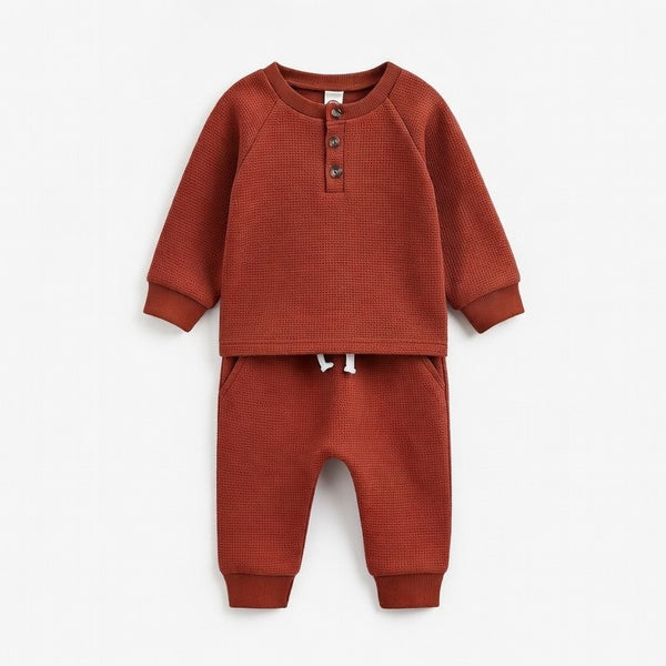 Conjunto Infantil Canelado Waffle com Botões