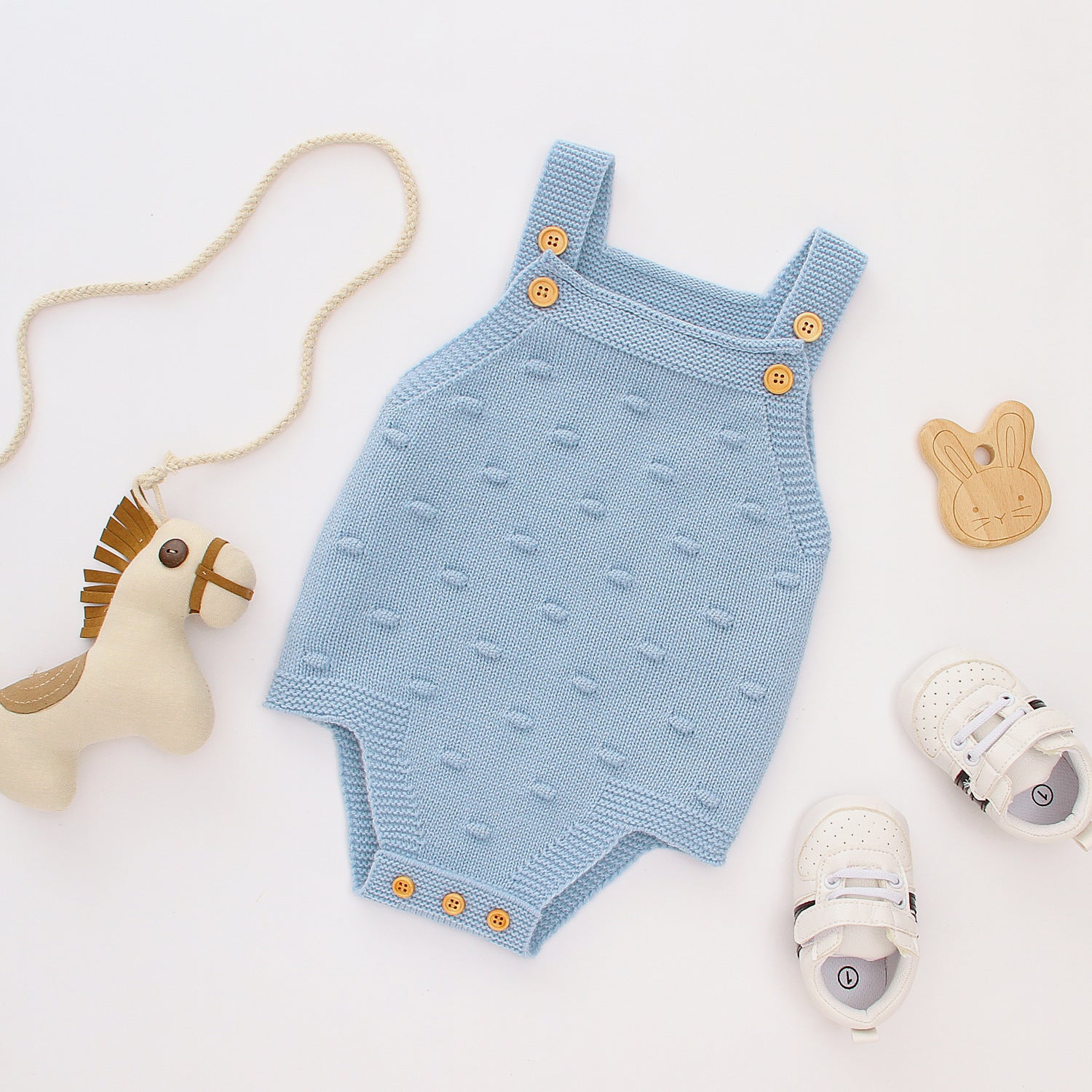 Macacão de Tricot com Alças para Bebé