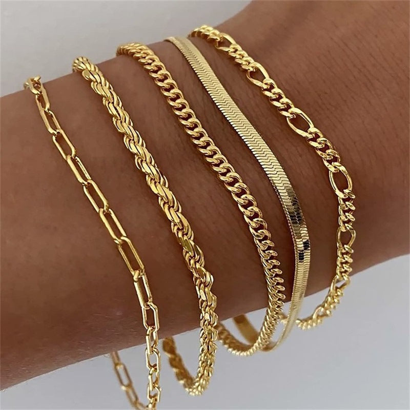 Conjunto de 3 Pulseiras em Aço Inoxidável
