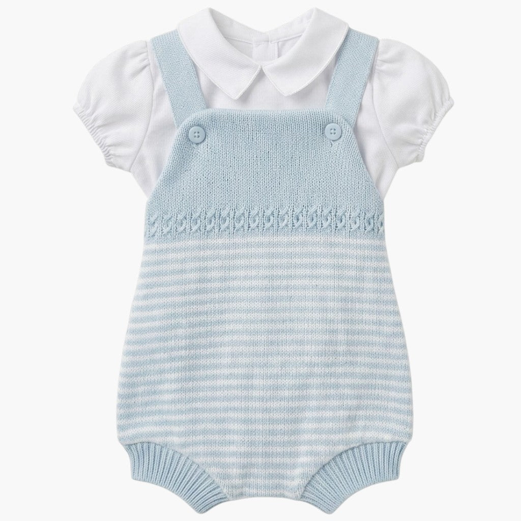 Macacão Infantil em Tricô de Algodão com Camisa