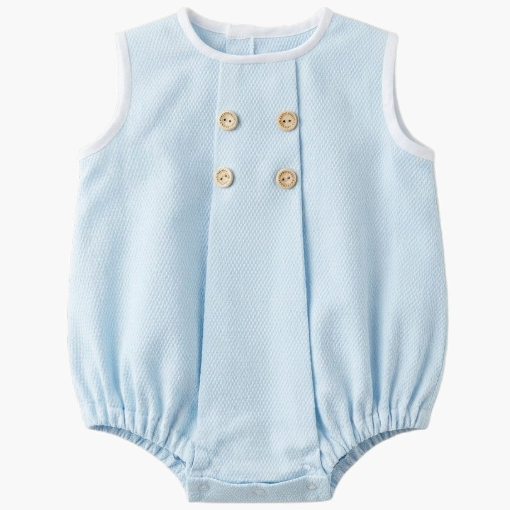 Fofo Infantil Azul com Botões Decorativos em Algodão