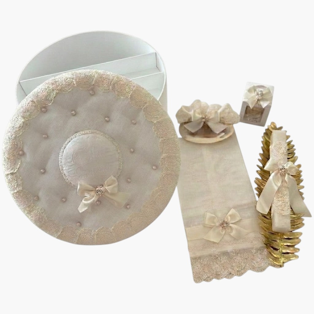 Conjunto de Batizado Pérola Personalizado com Bordado