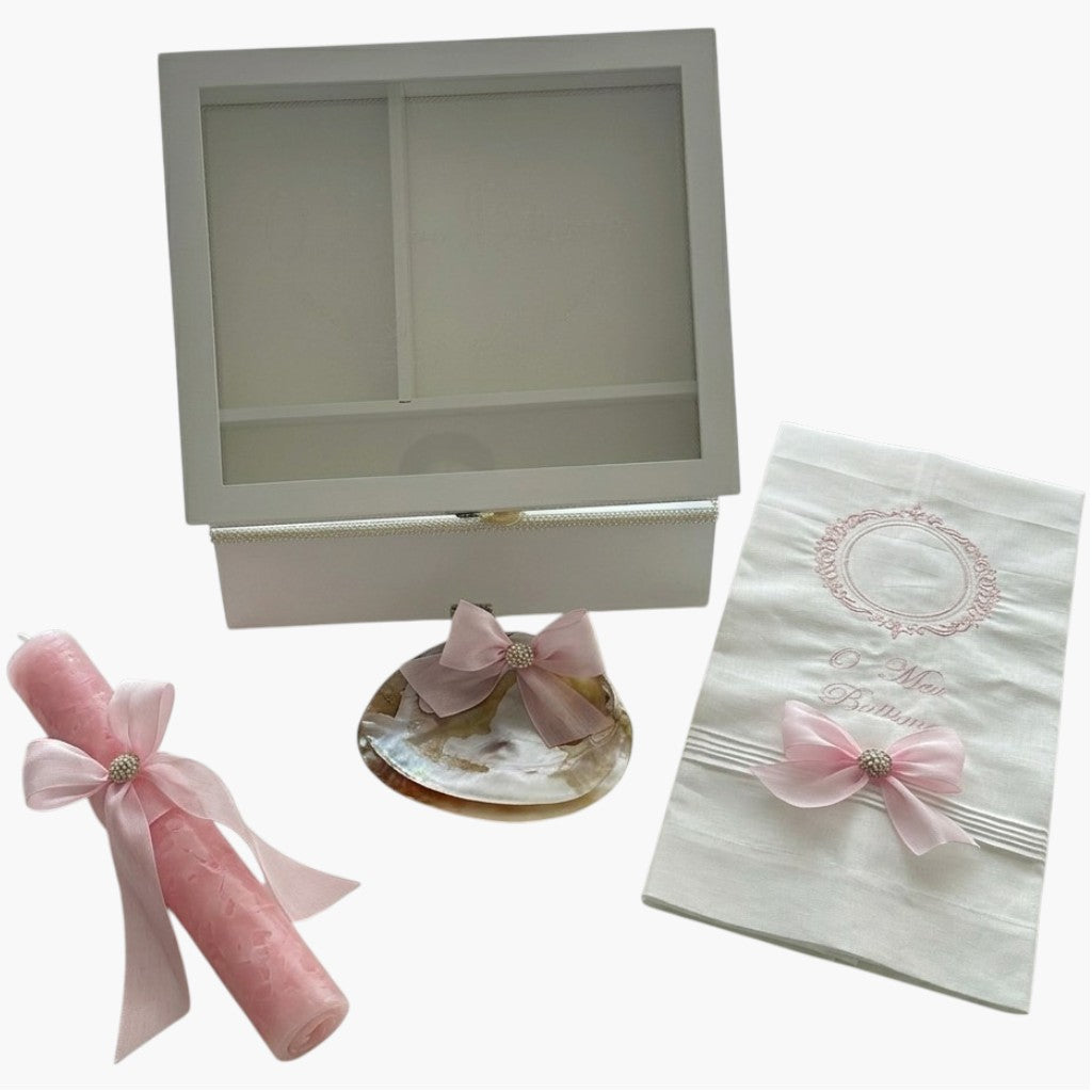 Conjunto de Batismo Rosa Delicado Simplicidade Elegante para um Momento Especial