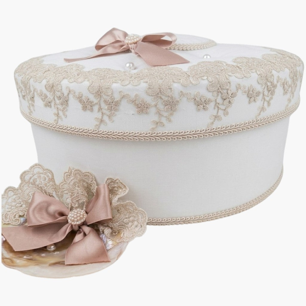 Conjunto de Batismo Luxo Capitoné com Bordado Personalizado