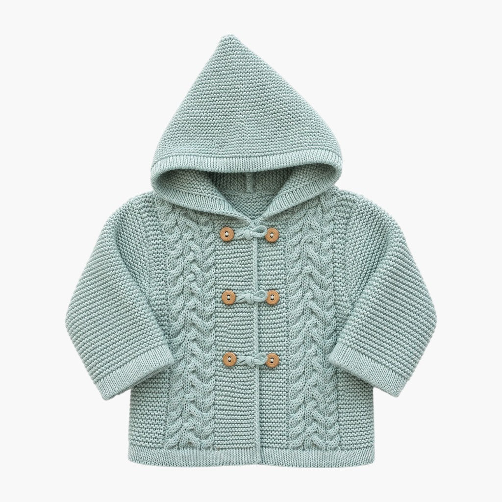 Conjunto de Malha para Bebé com Casaco de Capuz Verde Sálvia LOLO
