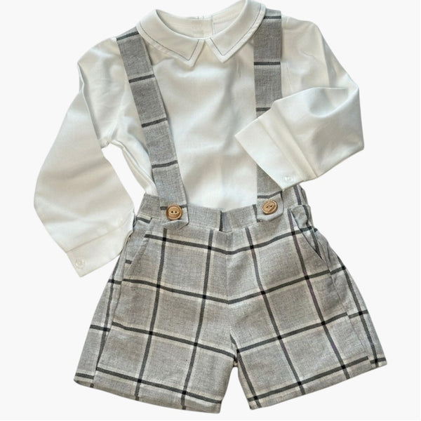 Conjunto Infantil Clássico Xadrez Elegância e Charme em Cada Detalhe