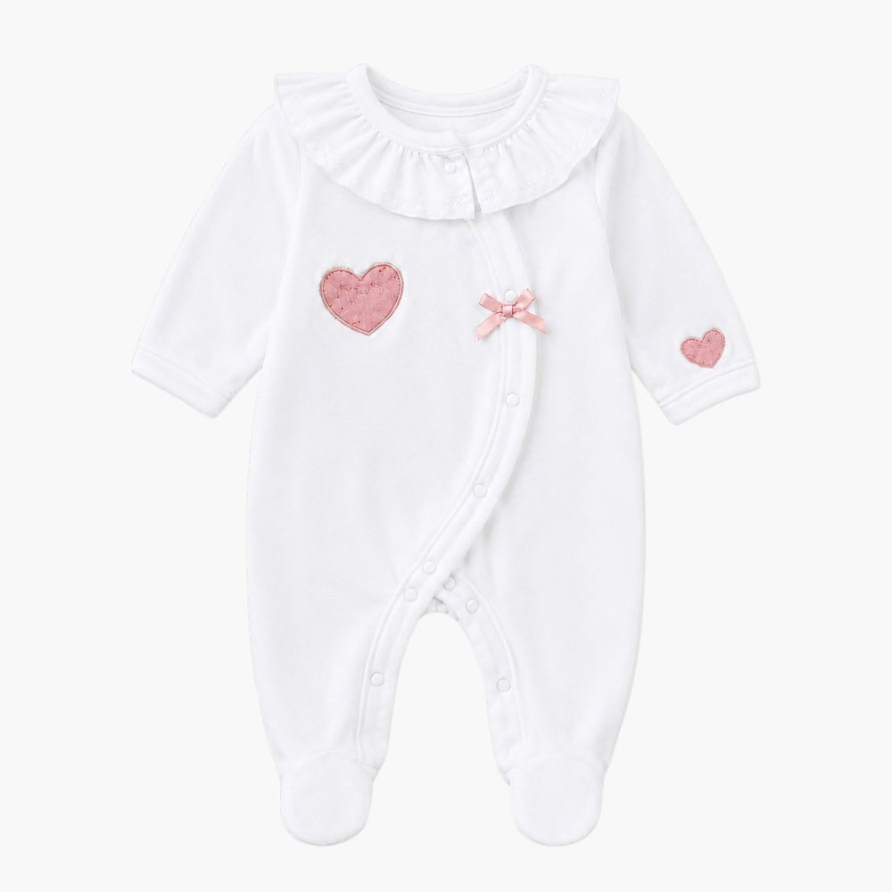 Babygrow Branco com Corações Rosa