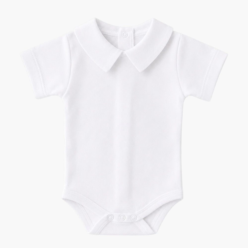 Body Bebé Branco com Gola Camisa