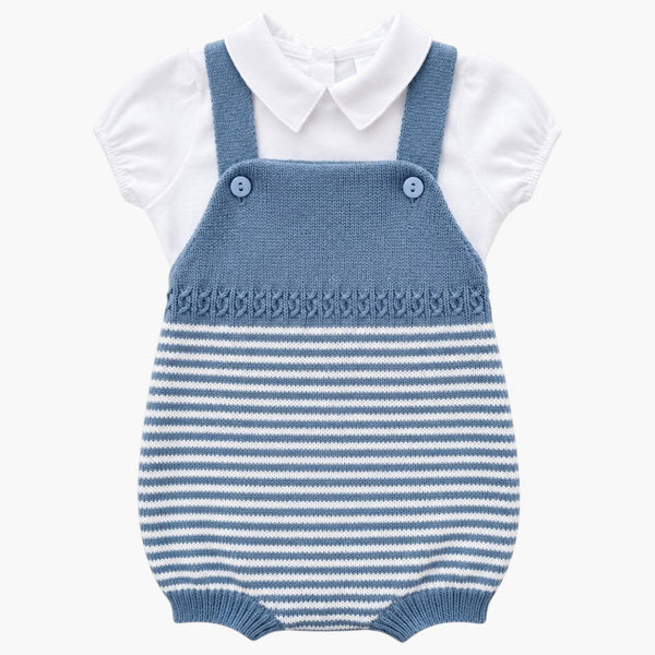 Macacão Infantil em Tricô de Algodão com Camisa