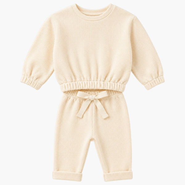 Conjunto Essentials Bege em Tecido em Malha de Algodão