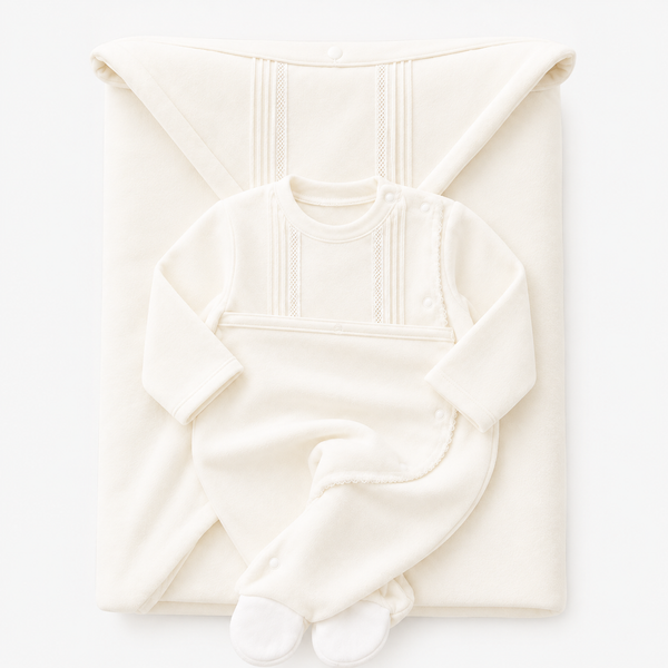 Conjunto de Bebé Primeiros Carinhos Babygrow e Manta Saco