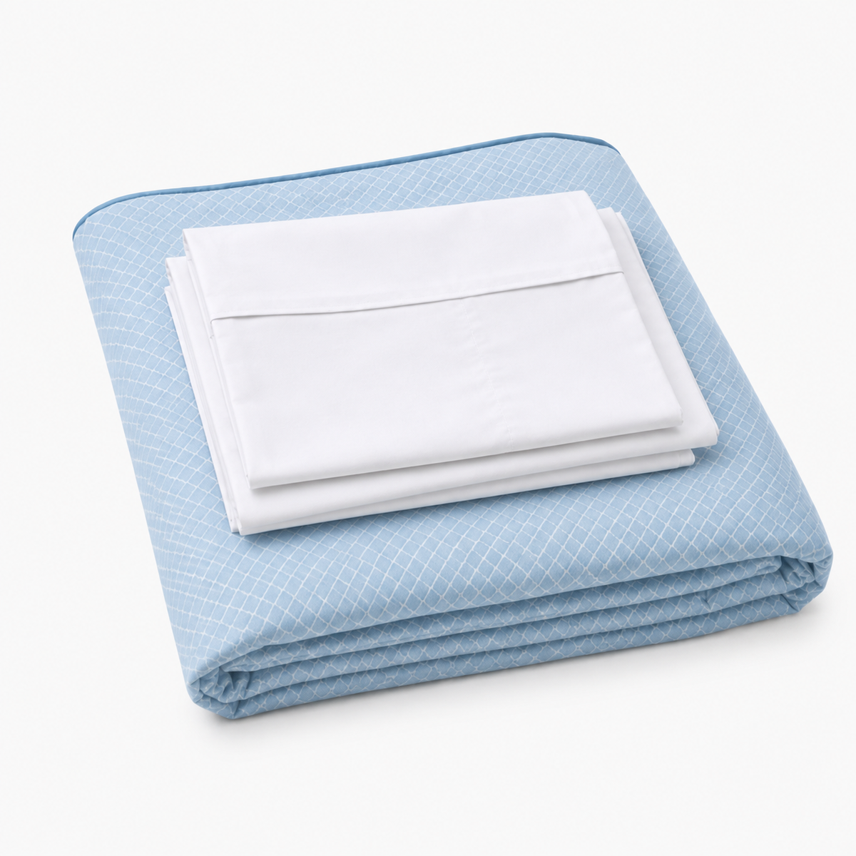 Conjunto de Cama de Bebé Soft Blue Edredão e Lençóis