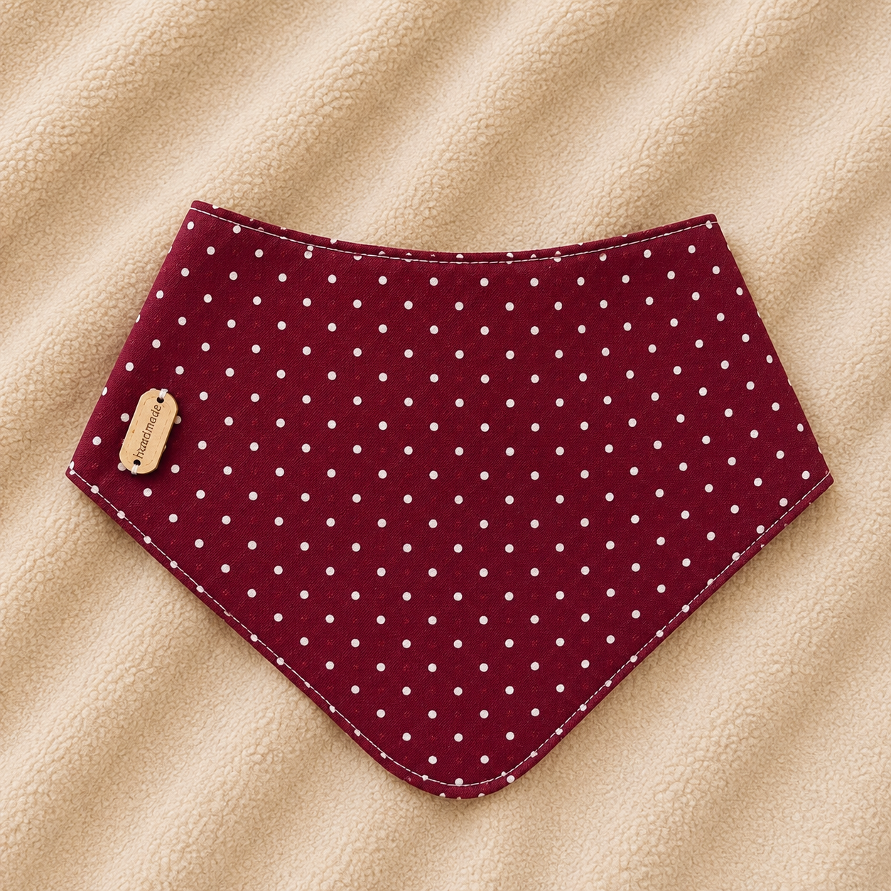 Babete Bandana Poás Bordeaux em Algodão