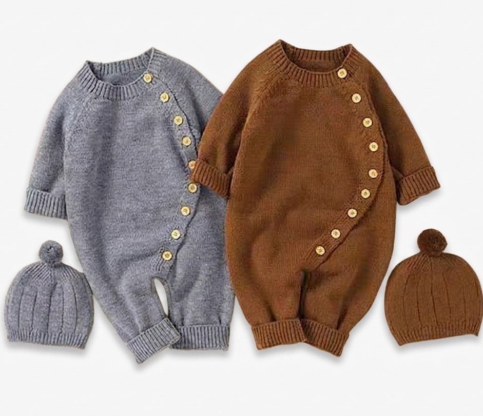 Macacão em Malha para Bebé com Gorro