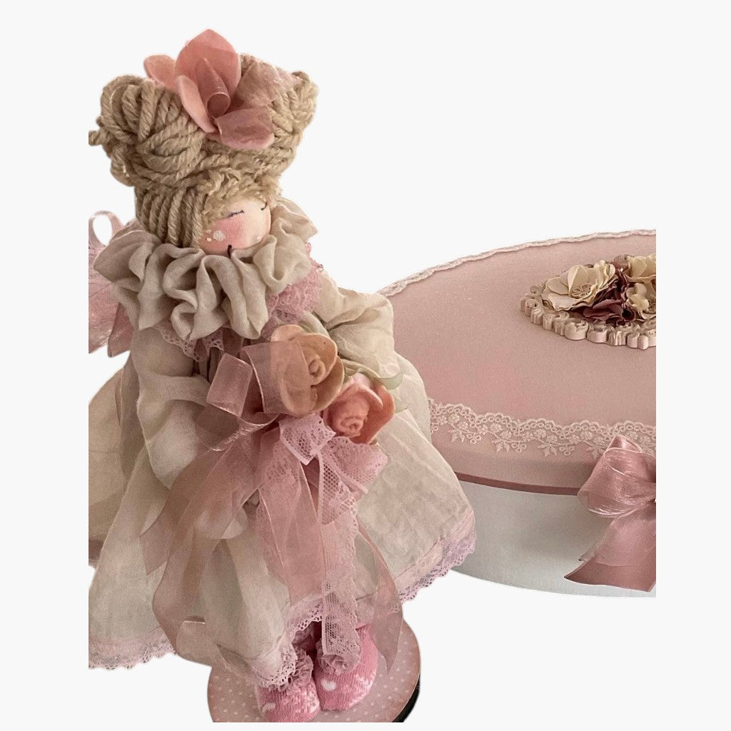 Conjunto de Batismo Rosa Vintage Elegance