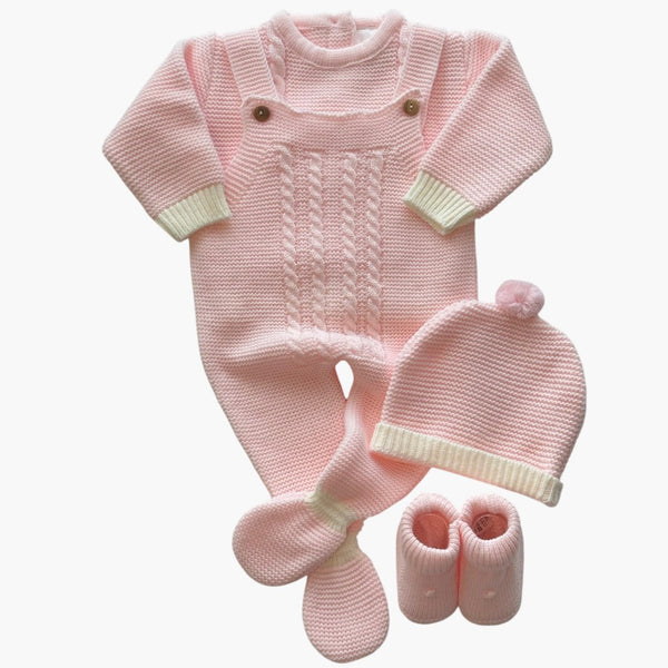 Conjunto Tricot Rosa Encanto 3 Peças