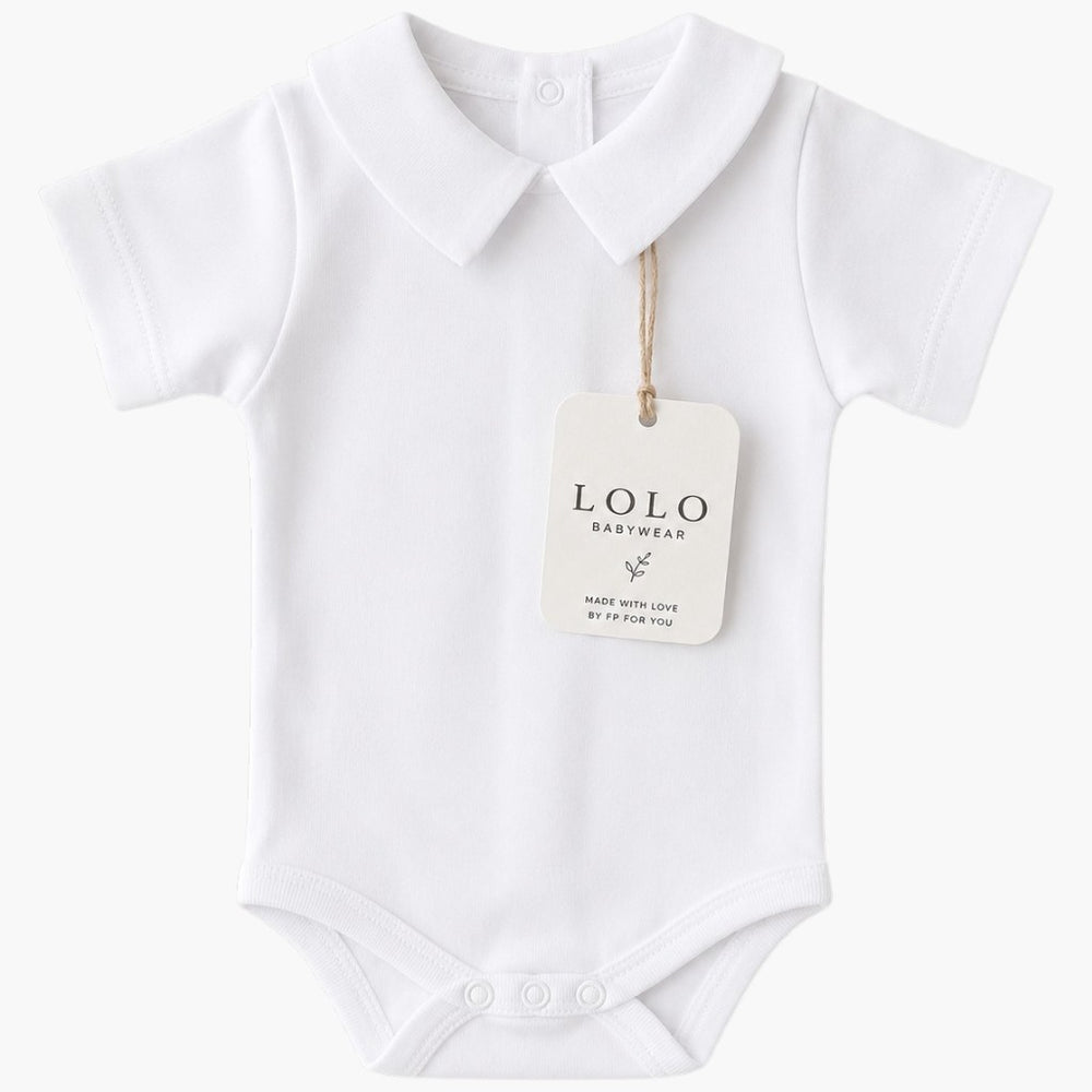 Body Bebé Branco com Gola Camisa