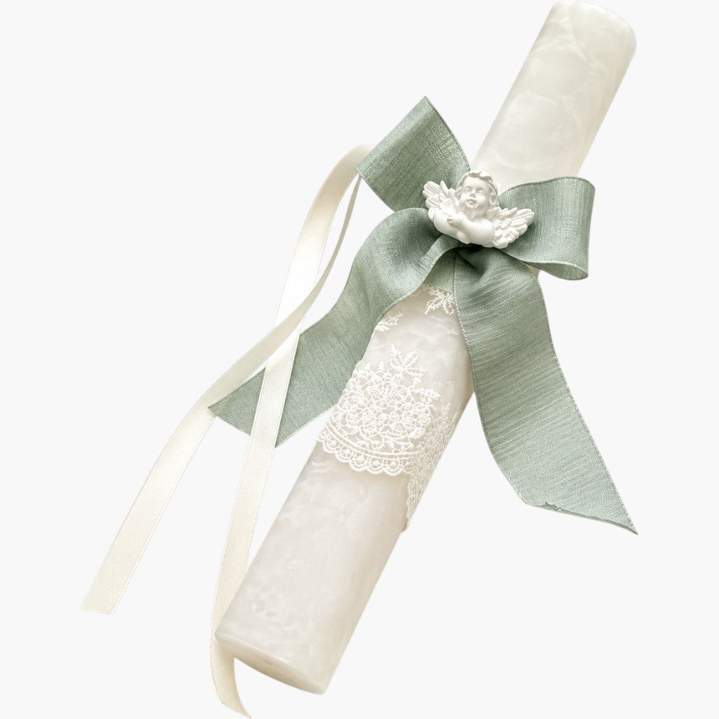Vela de Batismo Angel Mint Delicadeza Celestial para um Momento Especial