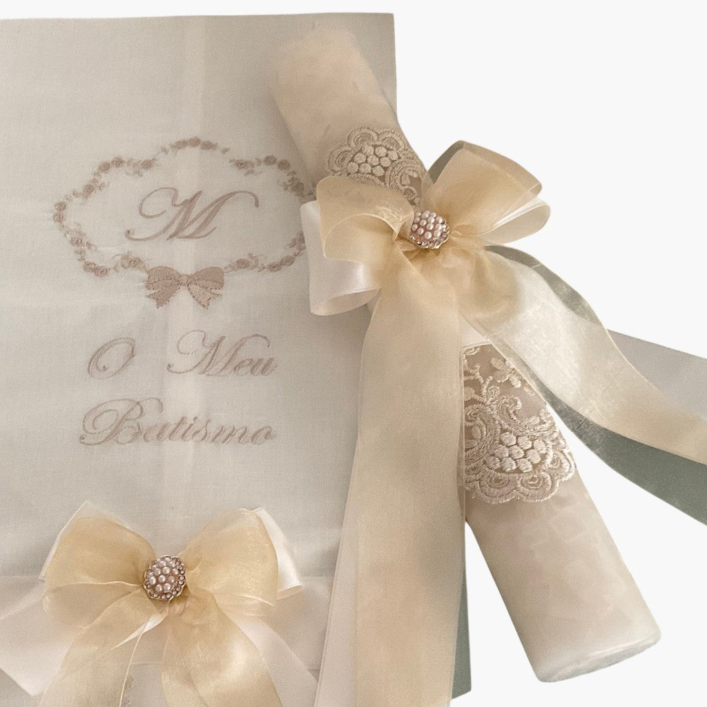 Vela de Batismo Ivory Pearl Luxo e Delicadeza em Cada Detalhe