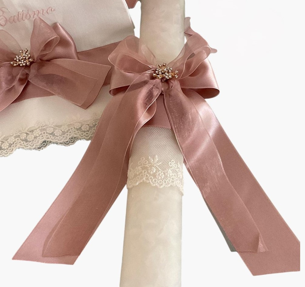 Vela de Batismo Rosé Elegance Sofisticação e Encanto para um Momento Único