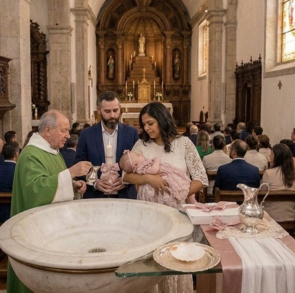 Vela de Batismo Rosé Elegance Sofisticação e Encanto para um Momento Único
