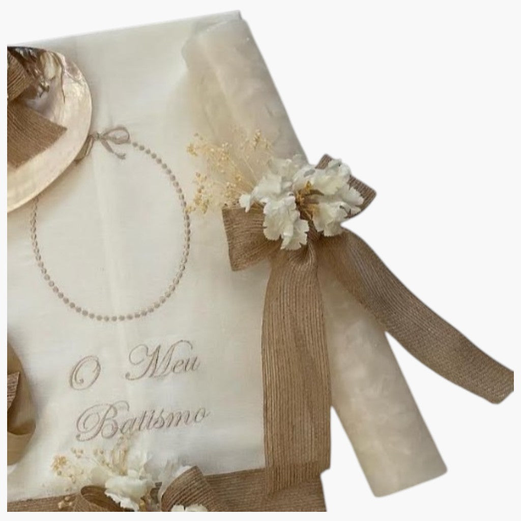 Vela de Batismo Golden Rosé Elegância Luxuosa para um Momento Inesquecível