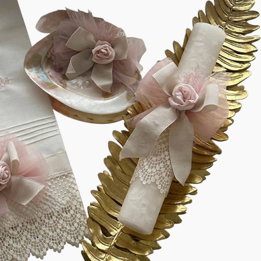 Vela de Batismo Romantic Rose – Delicadeza e Encanto em Cada Detalhe