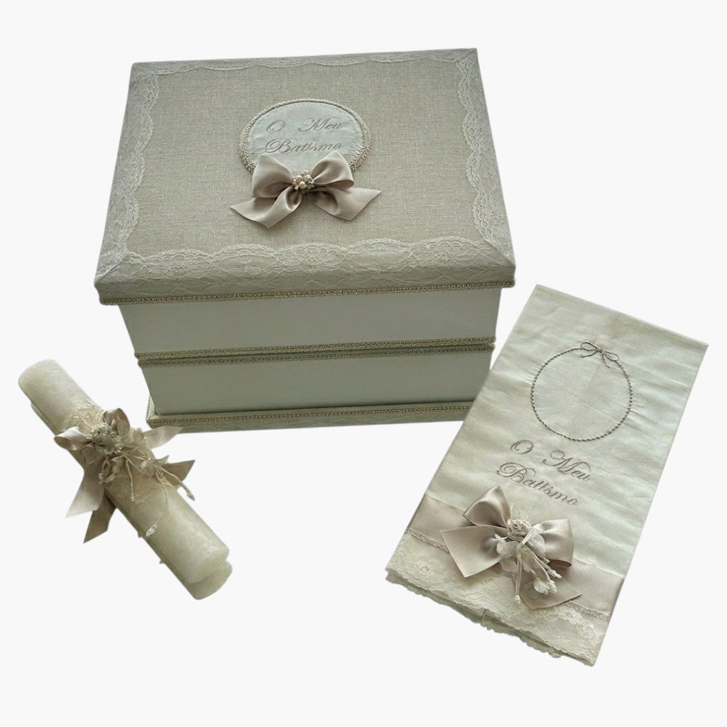 Conjunto de Batismo Royal Lace Luxo, Delicadeza e Memórias para Toda a Vida