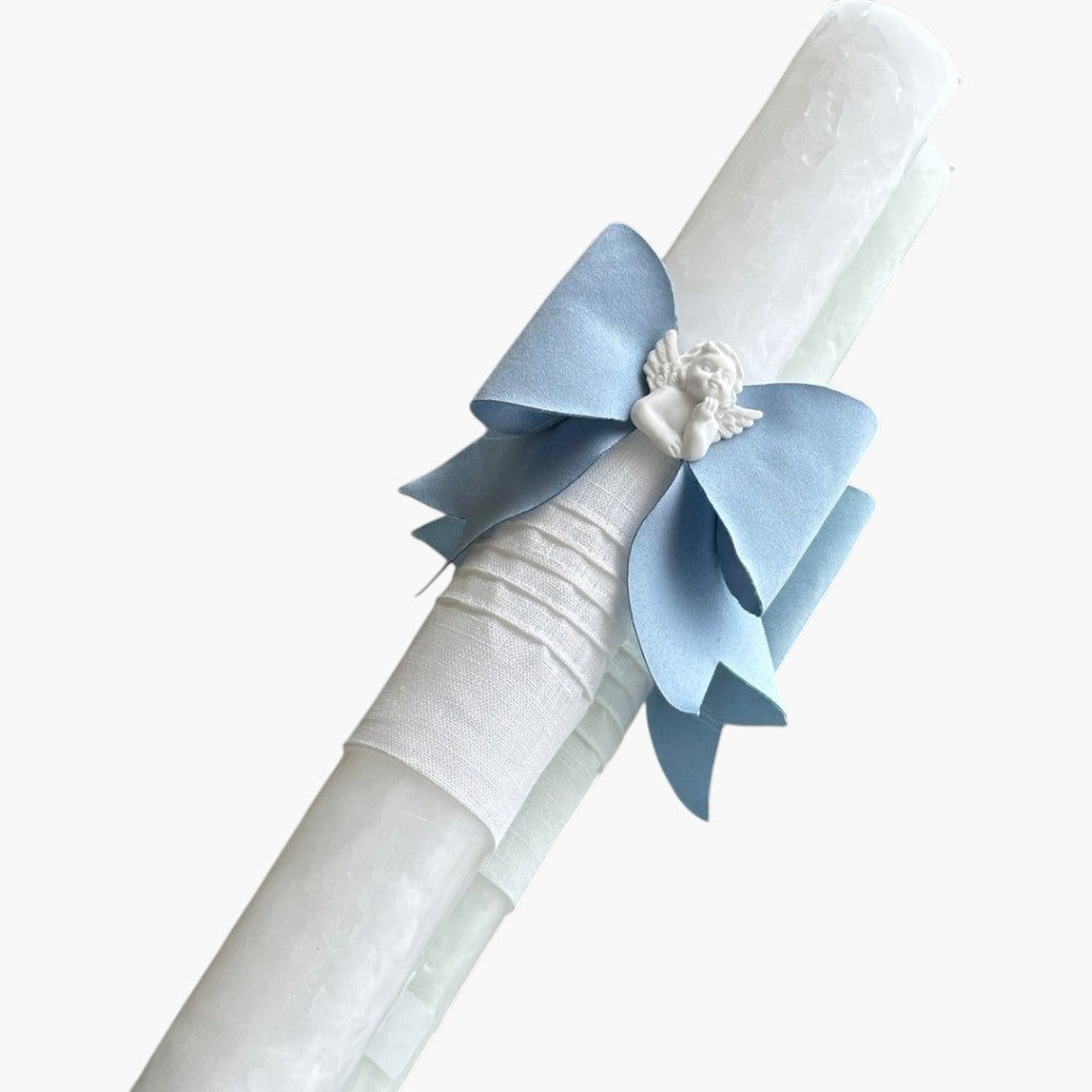 Vela de Batismo Angel Blue Pureza e Elegância para um Dia Inesquecível