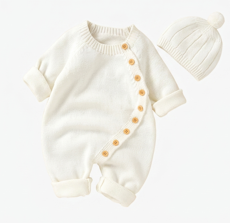 Macacão em Malha para Bebé com Gorro