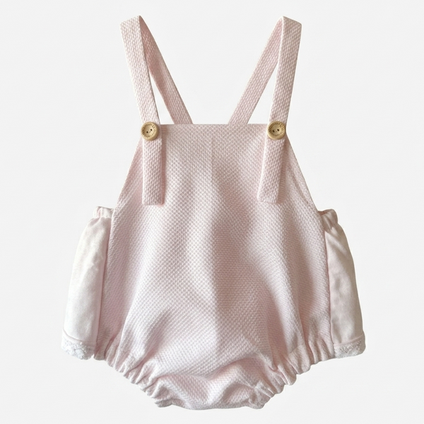 Romper Jardim Encantado Rosa com Laço Delicado