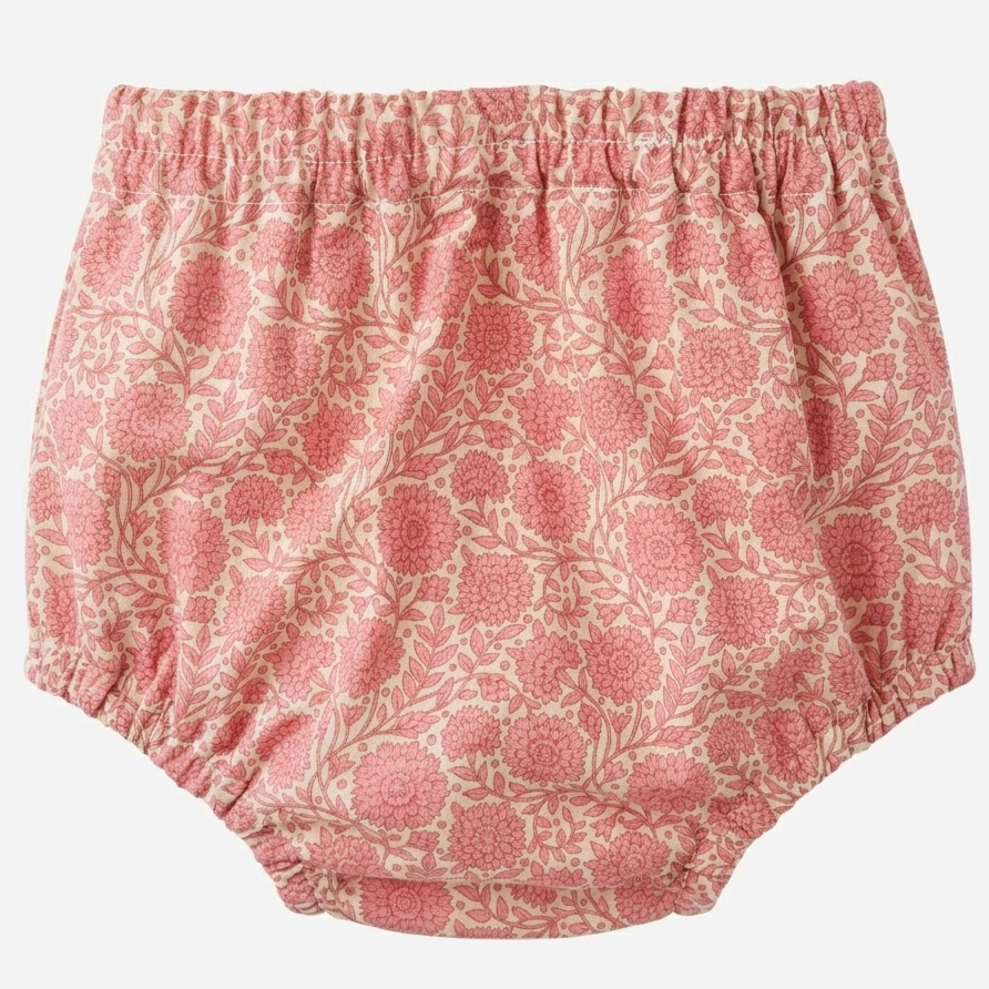 Conjunto Pérola Floral com Vestido e Tapa-Fraldas