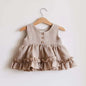 Vestido Tutu de 3 Camadas em Algodão e Linho para Bebé Menina