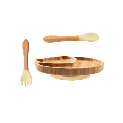 Conjunto de Refeição 3 Peças – Prato, Colher, Garfo e Copo de Silicone