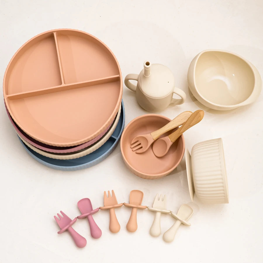 Conjunto de 2 Peças: Garfo e Colher em Silicone