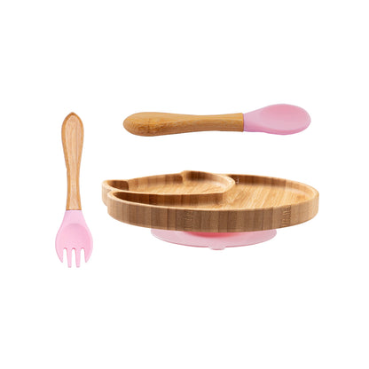 Conjunto de Refeição 3 Peças – Prato, Colher, Garfo e Copo de Silicone