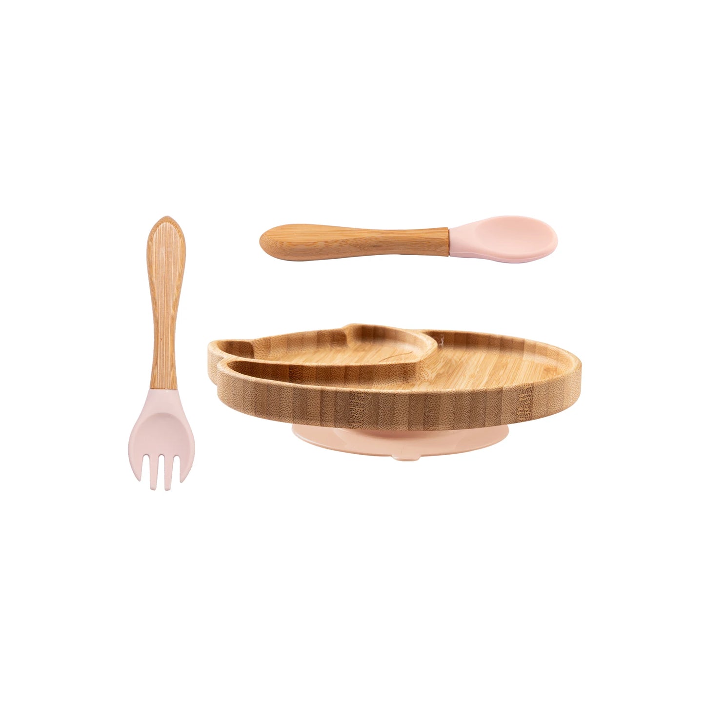 Conjunto de Refeição 3 Peças – Prato, Colher, Garfo e Copo de Silicone